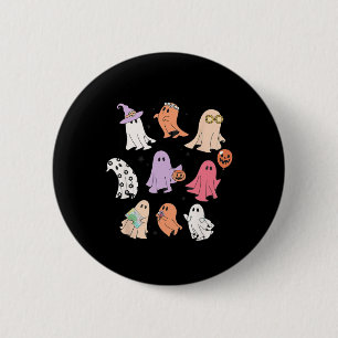 Badge Rond 5 Cm Ghost Friends Halloween AAC SLP Squad Discours Lan