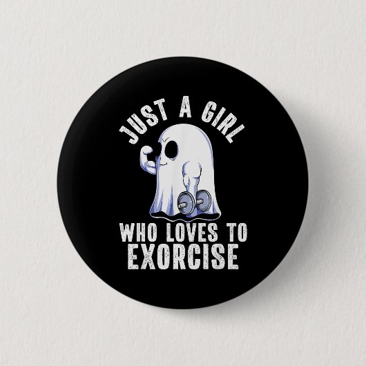 Badge Rond 5 Cm Ghost Funny Gym Workout Bodybuilding Soky Hallowee (Devant)