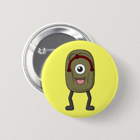 Badge Rond 5 Cm Ghost Sandal Bake-zori | Yokai japonais (Devant & derrière)