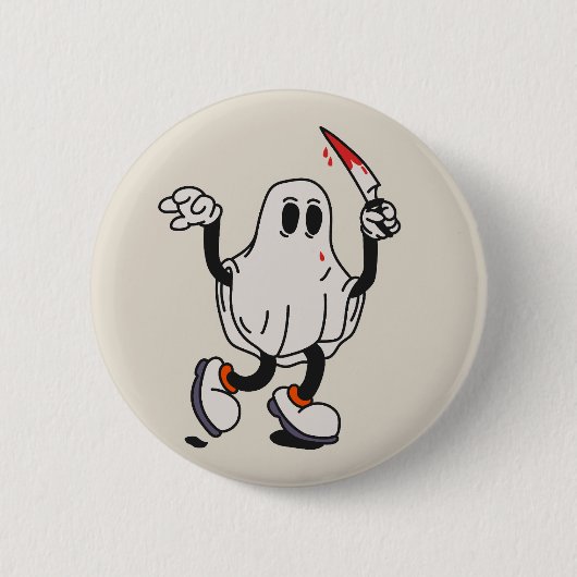 Badge Rond 5 Cm Ghost with blood knife (Devant)