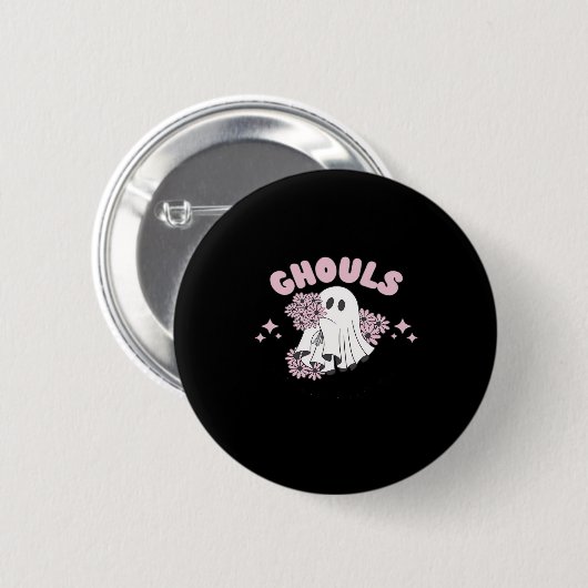 Badge Rond 5 Cm Ghouls veut juste s'amuser Halloween Art Basic Sty (Devant & derrière)