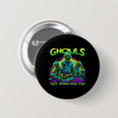 Badge Rond 5 Cm Ghouls veut juste s'amuser - Halloween Sloth Desig (Devant & derrière)