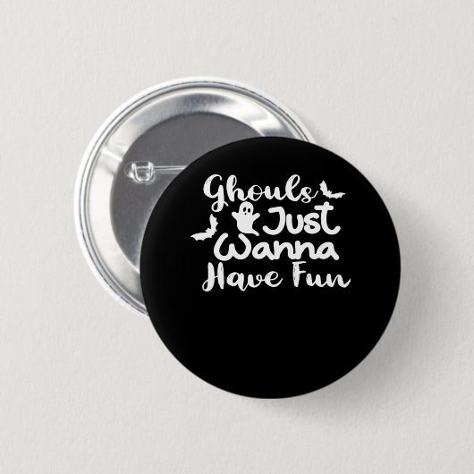 Badge Rond 5 Cm Ghouls veut juste s'amuser Halloween style Sloth (Devant & derrière)