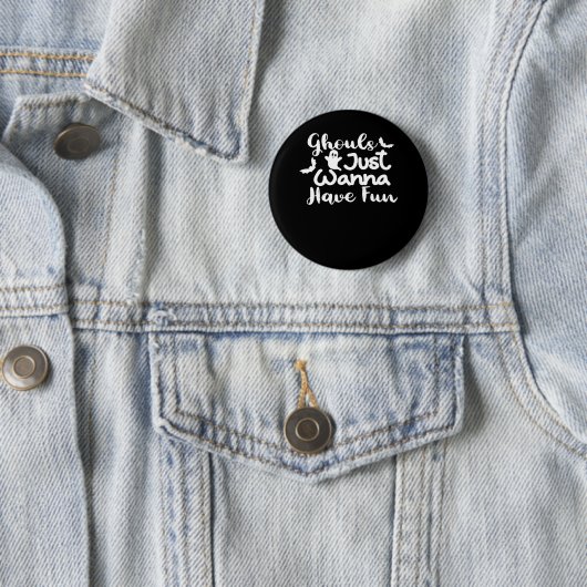 Badge Rond 5 Cm Ghouls veut juste s'amuser Halloween style Sloth (En situation)