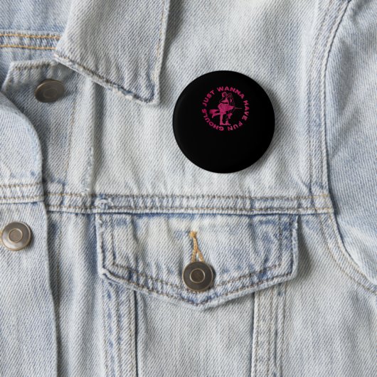 Badge Rond 5 Cm Ghouls veut juste s'amuser - Retro design Éffrayan (En situation)