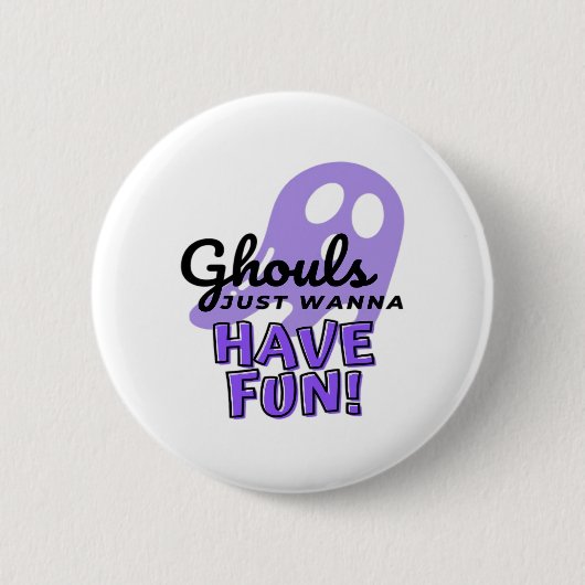 Badge Rond 5 Cm Ghouls veut juste s'amuser Sloth Halloween (Devant)
