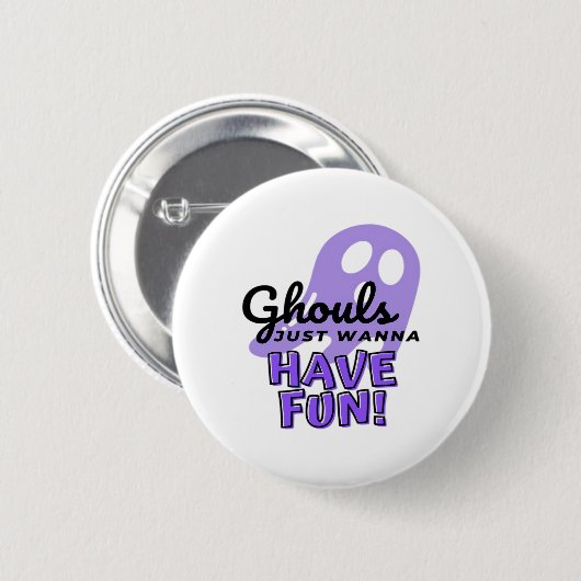 Badge Rond 5 Cm Ghouls veut juste s'amuser Sloth Halloween (Devant & derrière)
