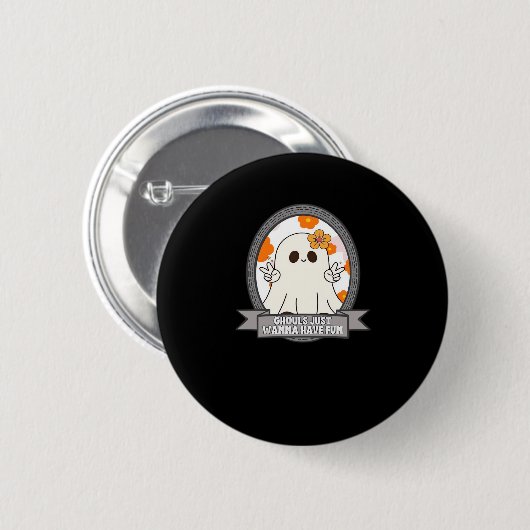 Badge Rond 5 Cm Ghouls veut juste s'amuser Sloth Halloween (Devant & derrière)