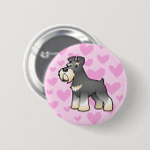 Badge Rond 5 Cm Giant/Standard/Miniature Schnauzer Love (Devant & derrière)