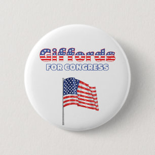 Badge Rond 5 Cm Giffords pour le drapeau américain patriotique