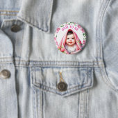 Badge Rond 5 Cm Gigi | Baby shower floral (En situation)
