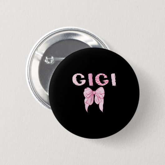 Badge Rond 5 Cm Gigi Birthday Girl Matching Coquette Nk Bow (Devant & derrière)