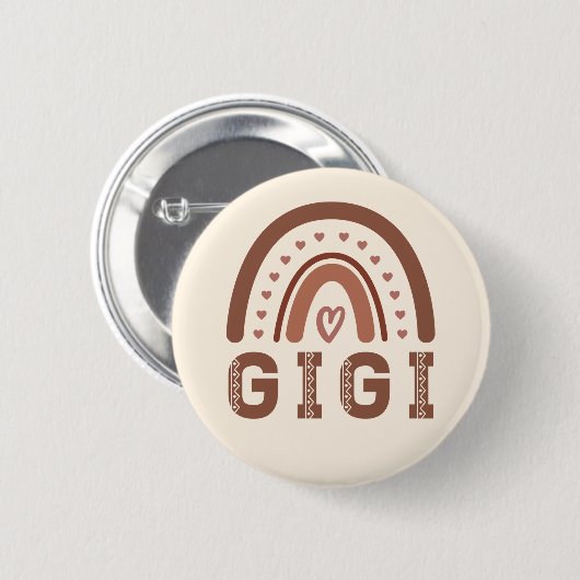 Badge Rond 5 Cm Gigi Boho Arc-en-ciel de mignons cadeaux grand-mèr (Devant & derrière)