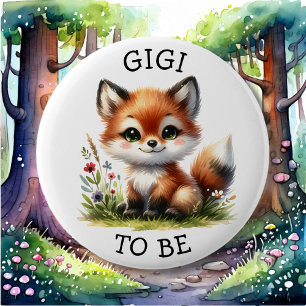 Badge Rond 5 Cm Gigi   Bouton Baby shower à thème Woodland