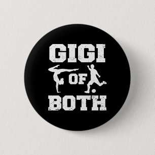 Badge Rond 5 Cm Gigi de gymnastique et de football drôle gymnastiq