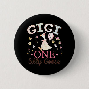Badge Rond 5 Cm Gigi de la fille du premier anniversaire de la seu