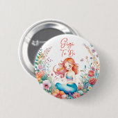 Badge Rond 5 Cm Gigi devient un Baby shower de sirène (Devant & derrière)