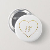 Badge Rond 5 Cm Gigi Elegant Golden Gradient Heart Grandma Cadeau (Devant & derrière)