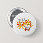 Badge Rond 5 Cm Gigi le plus frais du monde floral (Devant & derrière)