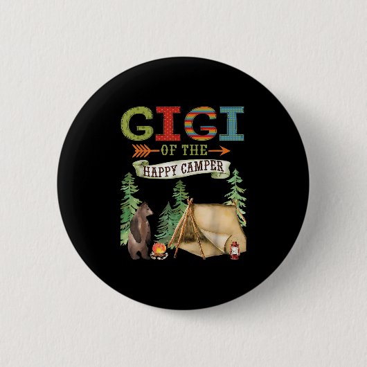 Badge Rond 5 Cm Gigi Of The Happy Camper First Birthday Camng (Devant)