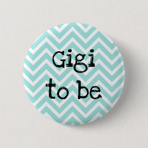 Badge Rond 5 Cm Gigi sera turquoise Baby shower Chevron