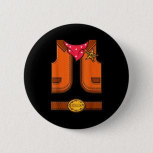 Badge Rond 5 Cm Gilet simple de cowboy de sheriff western drôle d'