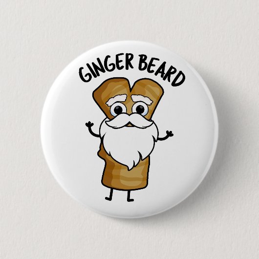 Badge Rond 5 Cm Ginger Beard Drôle Pain d'épices Pain d'épices Pun (Devant)