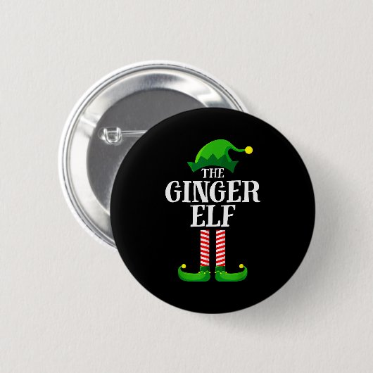 Badge Rond 5 Cm Ginger Elf Matching Family Group Christmas Party P (Devant & derrière)