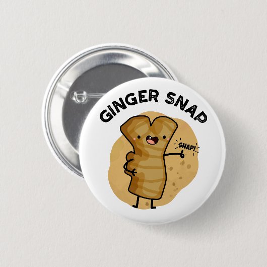 Badge Rond 5 Cm Ginger Snap Funny Food Herb Spice Pun (Devant & derrière)