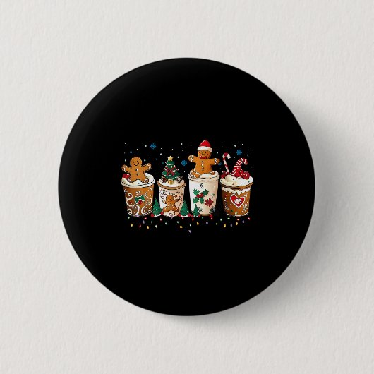 Badge Rond 5 Cm Gingerbread Christmas Coffee Cute Sweet Winter Hol (Devant)
