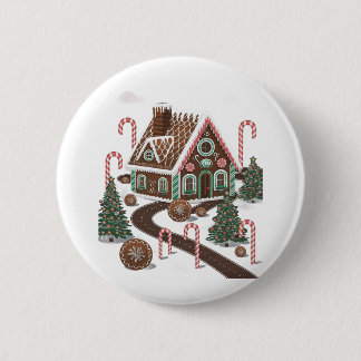 Badge Rond 5 Cm Gingerbread Cookie Wonderland