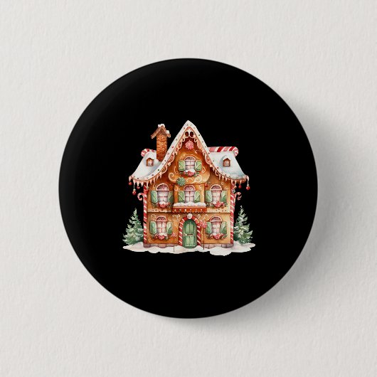 Badge Rond 5 Cm Gingerbread House Long Sleeve (Devant)