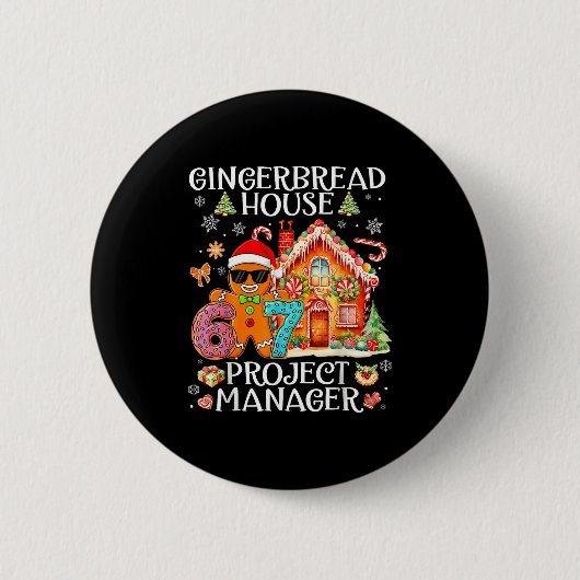 Badge Rond 5 Cm Gingerbread House Project Manager Decorating Bakin (Devant)