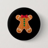 Badge Rond 5 Cm Gingerbread Man Costume Funny For Halloween Christ (Devant)