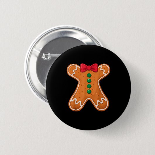 Badge Rond 5 Cm Gingerbread Man Costume Funny For Halloween Christ (Devant & derrière)
