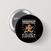 Badge Rond 5 Cm Gingerbread Running Team Christmas Run Runner Funn (Devant & derrière)