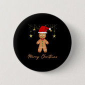 Badge Rond 5 Cm Gingerbread Salutations Noël (Devant)