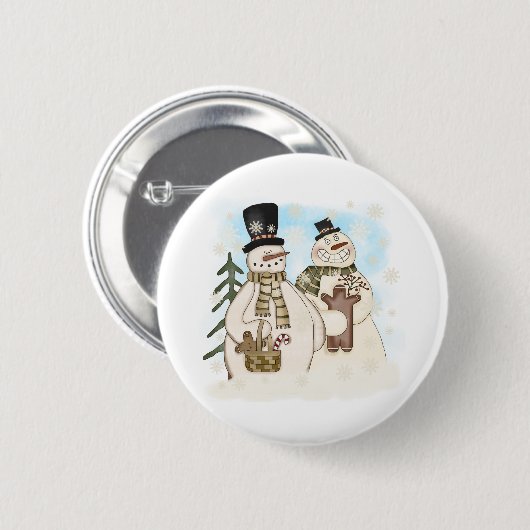 BADGE ROND 5 CM GINGERBREAD SNOWMAN (Devant & derrière)