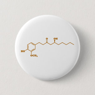 Badge Rond 5 Cm Gingerol Molecule formule chimique
