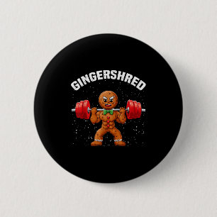 Badge Rond 5 Cm Gingersher Funny Gingerbread Homme Gym Bodybuildin