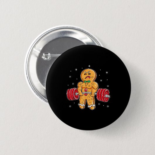 Badge Rond 5 Cm Gingershred Funny Gingerbread Man Gym Bodybuilding (Devant & derrière)