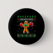 Badge Rond 5 Cm Gingershred Gym Christmas Ugly Sweater Gingerbread (Devant)
