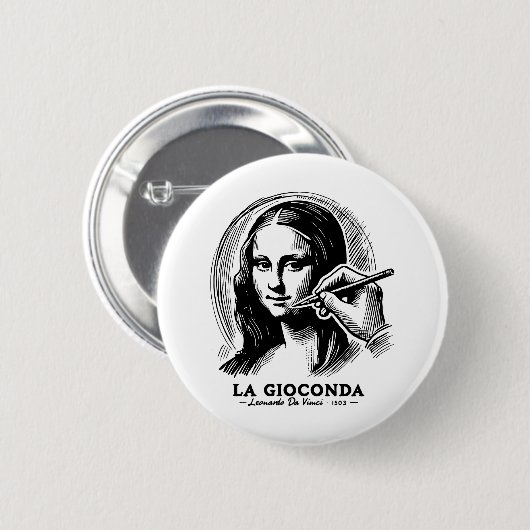 Badge Rond 5 Cm Gioconda (Devant & derrière)