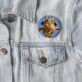 Badge Rond 5 Cm Girafe (En situation)