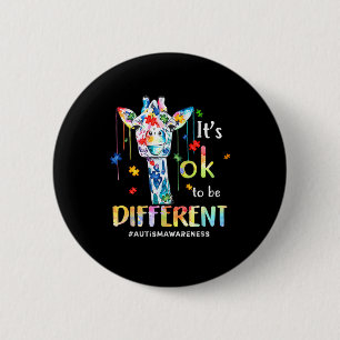 Badge Rond 5 Cm Girafe Acceptation Enfants Garçons Filles C'est Ok