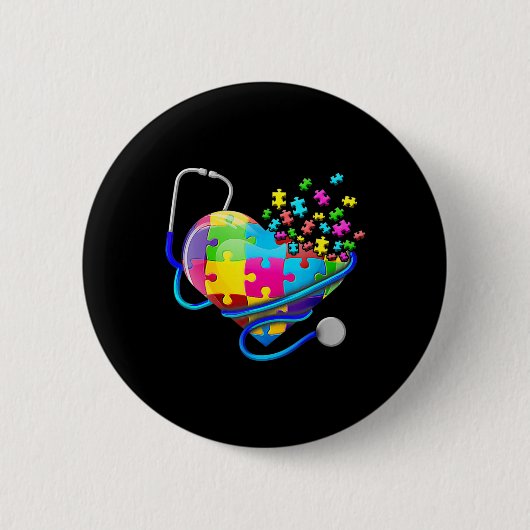 Badge Rond 5 Cm Girafe Autism Seeing World Different Angle Aware (Devant)