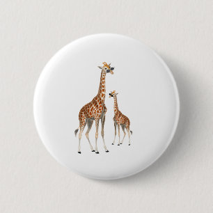 Badge Rond 5 Cm Girafe avec lunettes de soleil Jungle Safari Anima