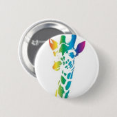 Badge Rond 5 Cm Girafe d'arc-en-ciel (Devant & derrière)