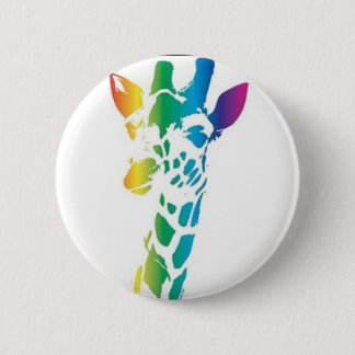 Badge Rond 5 Cm Girafe d'arc-en-ciel