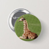 Badge Rond 5 Cm Girafe de bébé (Devant & derrière)
